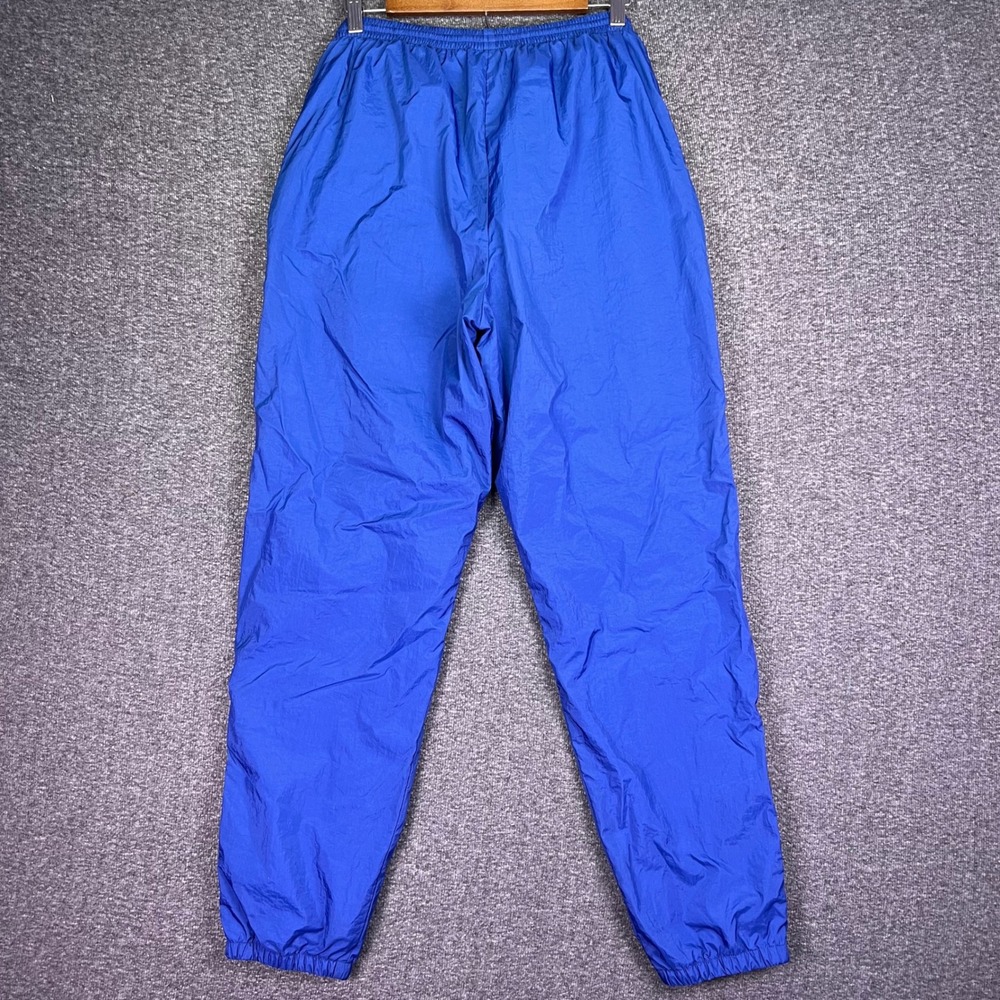 VTG 90s Nike Track Pants Womens L Blue Nylon Windbreaker Athletic Jogger Retro - Picture 2 of 13